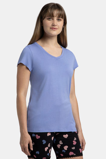 Buy Jockey Relaxed T Shirt Iris Blue at Rs.649 online